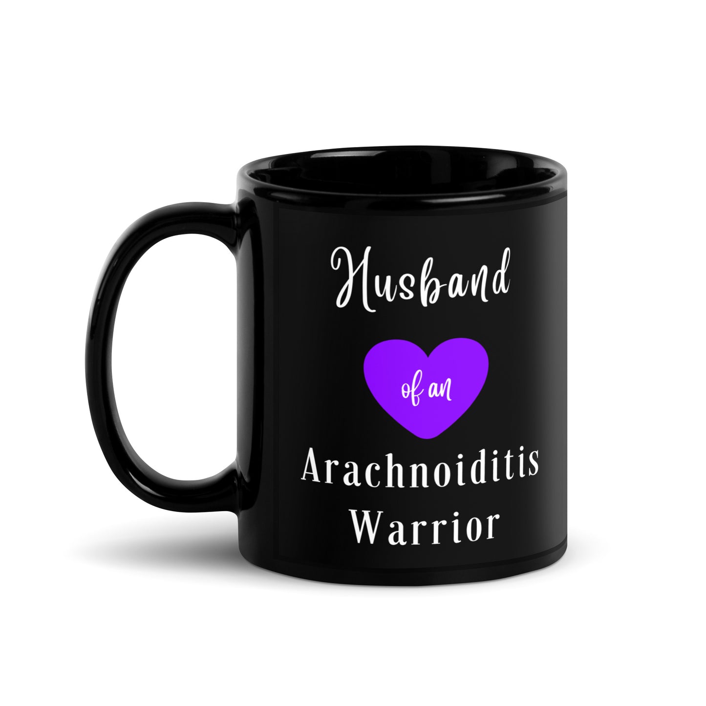 11oz or 15oz Husband of an Arachnoiditis Warrior Black Glossy Mug