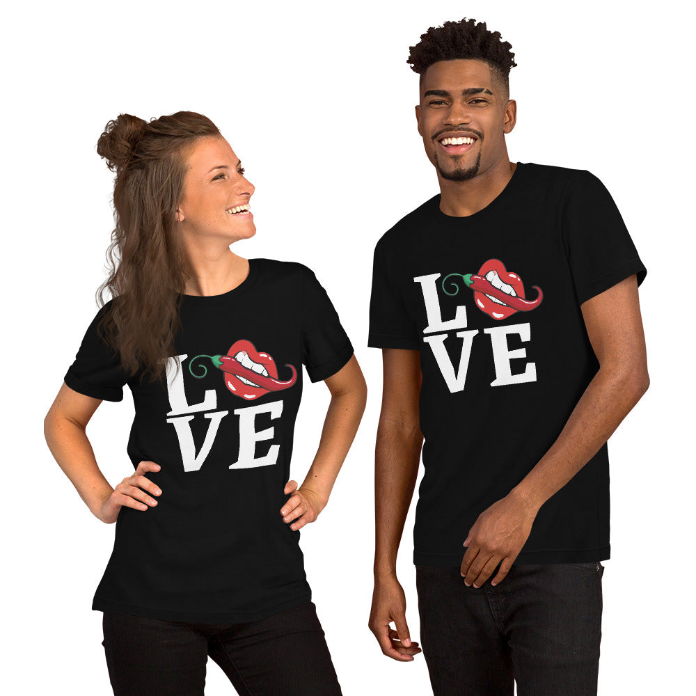 LOVE- Hot Chili Pepper Valentine's Day Unisex t-shirt